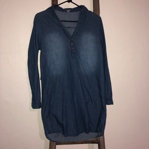 Denim long sleeve dress